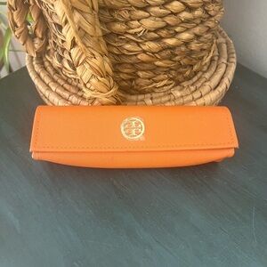 TORY BURCH Orange glasses small readers case.
